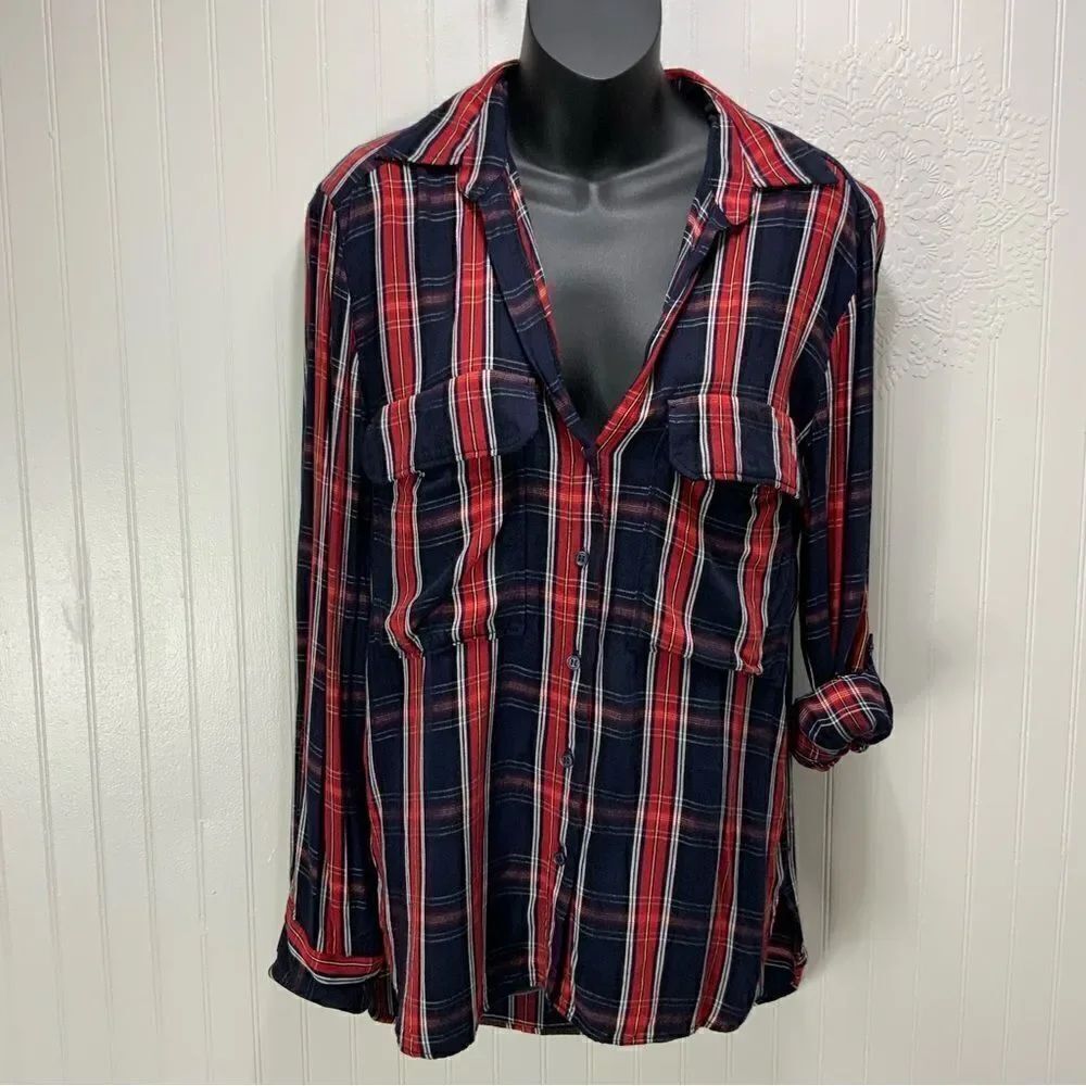 ZARA WOMEN long sleeve plaid shirt